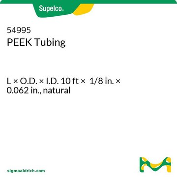 PEEK Tubing L × O.D. × I.D. 10&#160;ft × 1/8&#160;in. × 0.062&#160;in., natural