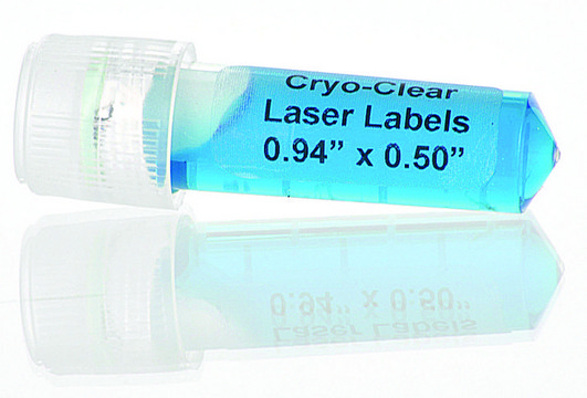 Laser Cryo-Clear&#174; labels for 0.5 mL tubes, L × W 0.94&#160;in. × 0.5&#160;in., pkg of 2380&#160;pkg