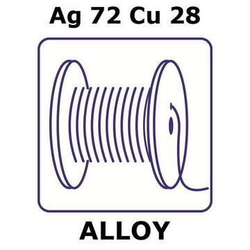 Silver-copper alloy, Ag72Cu28 20m wire, 0.25mm diameter, as drawn