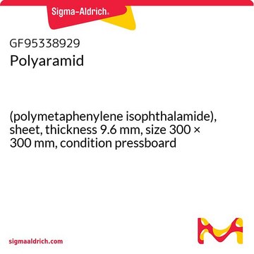 Polyaramid (polymetaphenylene isophthalamide), sheet, thickness 9.6 mm, size 300 × 300 mm, condition pressboard