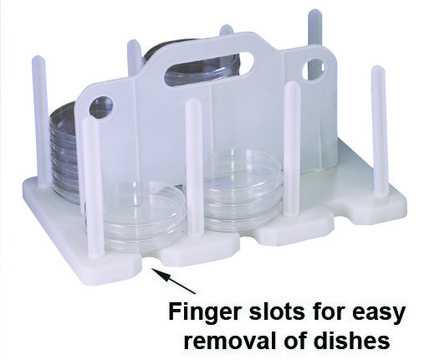 Bel-Art&#174; Petri Dish Rack polypropylene, Holds 42 x 100 mm plates