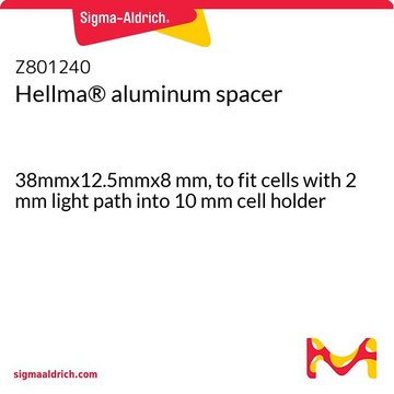 Hellma&#174; aluminum spacer 38mmx12.5mmx8 mm, to fit cells with 2 mm light path into 10 mm cell holder