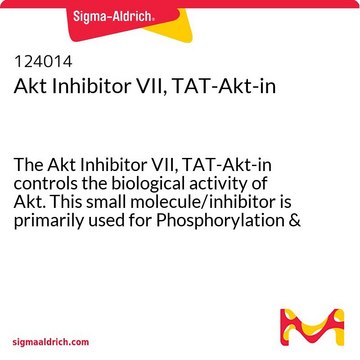 Akt Inhibitor VII, TAT-Akt-in The Akt Inhibitor VII, TAT-Akt-in controls the biological activity of Akt. This small molecule/inhibitor is primarily used for Phosphorylation &amp; Dephosphorylation applications.