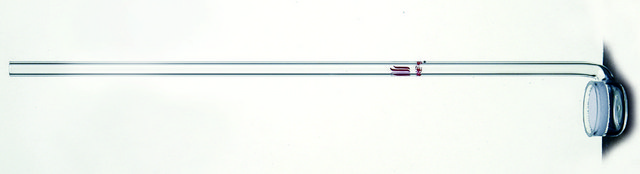 Synthware&#8482; fritted gas dispersion tube with 90 degree angle disc diam. 30&#160;mm, porosity: coarse, stem O.D. × L 8&#160;mm × 150&#160;mm