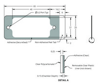 Grace Bio-Labs HybriWell™ sealing system, SecureSeal™ adhesive chamber chamber volume 50-100 μL, L × W × thickness 21 mm × 40 mm × 0.15 mm, port diam. 3.2 mm