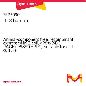 IL-3 人 Animal-component free, recombinant, expressed in E. coli, &#8805;98% (SDS-PAGE), &#8805;98% (HPLC), suitable for cell culture