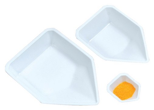 Pour Boat Weighing Dishes medium, white polystyrene (Anti-static), pk of 500