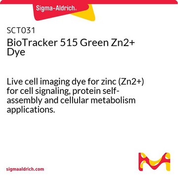 BioTracker 515 Green Zn2+ Dye Live cell imaging dye for zinc (Zn2+) for cell signaling, protein self-assembly and cellular metabolism applications.