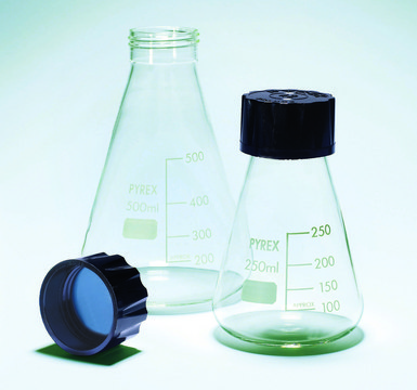 Pyrex&#174; Erlenmeyer flask, graduated with SVL screwcaps capacity 250&#160;mL