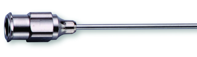 Laboratory pipetting needle with 90° blunt ends gauge 20, L 1 1/2&#160;in., nickel plated hub