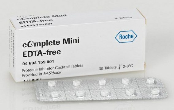 不含EDTA的cOmplete&#8482; Mini蛋白酶抑制剂混合物 Tablets provided in EASYpacks