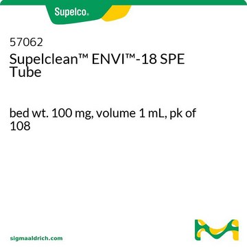 Supelclean&#8482; ENVI&#8482;-18 SPE Tube bed wt. 100&#160;mg, volume 1&#160;mL, pk of 108