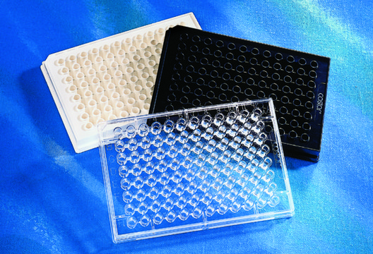 Corning&#174; 96 Well Half-Area Microplate flat bottom, black polystyrene, bag of 25, non-sterile, lid: no