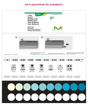 Sulfide Test colorimetric, 0.02-0.25&#160;mg/L (S2-), for use with MCOLORTEST&#174;