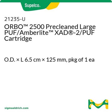 ORBO&#8482; 2500 Precleaned Large PUF/Amberlite&#8482; XAD&#174;-2/PUF Cartridge O.D. × L 6.5&#160;cm × 125&#160;mm, pkg of 1&#160;ea