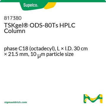 TSK-GEL&#174; 反相 HPLC 色谱柱 phase C18 (octadecyl), L × I.D. 30&#160;cm × 21.5&#160;mm, 10&#160;&#956;m particle size