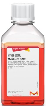 Medium 199 HEPES Modification, with Earle&#8242;s salts, 25 mM HEPES and sodium bicarbonate, without L-glutamine, liquid, sterile-filtered, suitable for cell culture