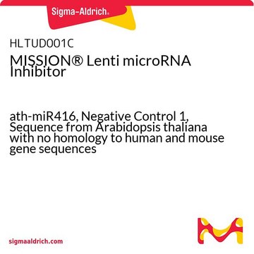 MISSION&#174; Lenti microRNA Inhibitor ath-miR416, Negative Control 1, Sequence from Arabidopsis thaliana with no homology to human and mouse gene sequences