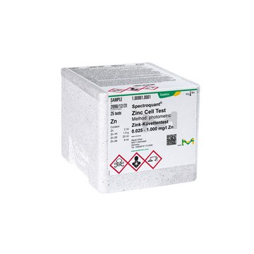 锌测试预装试剂 photometric, 0.025-1.000 mg/L (Zn), Spectroquant®