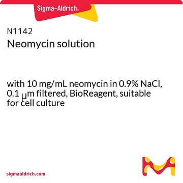 新霉素 溶液 with 10 mg/mL neomycin in 0.9% NaCl, 0.1 &#956;m filtered, BioReagent, suitable for cell culture