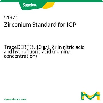 Zirconium Standard for ICP TraceCERT&#174;, 10&#160;g/L Zr in nitric acid and hydrofluoric acid (nominal concentration)