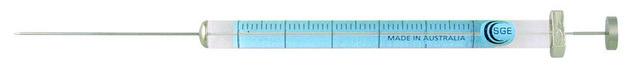 SGE autosampler syringes, fixed needle, for CTC/LEAP 5F-C/F-5/0.47, Slim line, fixed needle, volume 5&#160;&#956;L, needle size 26 ga, needle L × O.D. 50&#160;mm × 0.47&#160;mm, color (lime)