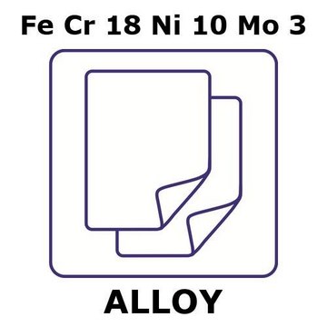 Stainless steel - AISI 316 foil, Fe/Cr18%/Ni 10%/Mo 3%, thickness 0.05&#160;mm, length 5 m, coil width 50&#160;mm