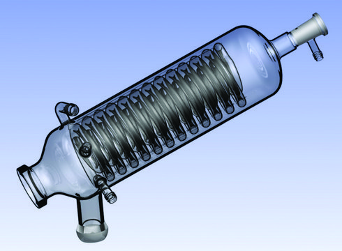 Ace rotary evaporator condenser complete "A" assembly plastic-coated glass, fits Büchi&#174; models R-200/R-205 and R-114/R-144