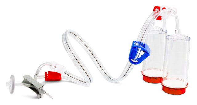 Steritest&#174; NEO 设备 For liquids in small vials with septa. Red base canister with a vented double needle for small vials with septa. Single packed.