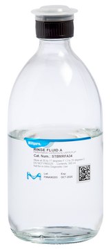 Fluid A - Ready-to-use Rinse Fluid bottle capacity 500&#160;mL, bottle filling volume 300&#160;mL, closure type, Black screw cap with septum and protector, pack of 4&#160;bottles