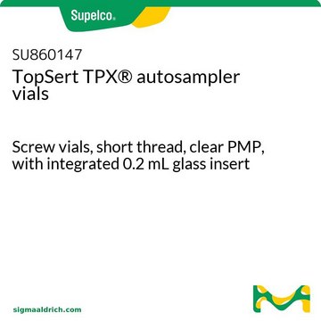 TopSert TPX&#174; autosampler vials Screw vials, short thread, clear PMP, with integrated 0.2 mL glass insert