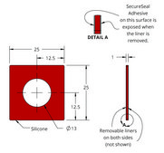Grace Bio-Labs Press-To-Seal硅胶隔离器，PSA双侧 wells, 1 (Round, 13mm diameter, 1mm depth), (Adhesive on both sides)