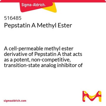 Pepstatin A Methyl Ester A cell-permeable methyl ester derivative of Pepstatin A that acts as a potent, non-competitive, transition-state analog inhibitor of &#947;-secretase.