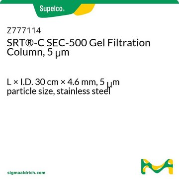 SRT&#174;-C SEC-500 Gel Filtration Column, 5 &#956;m L × I.D. 30&#160;cm × 4.6&#160;mm, 5&#160;&#956;m particle size, stainless steel