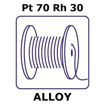 Platinum/Rhodium wire, Pt 70%/Rh 30%, 0.025&#160;mm diameter, length 5 m, temper as drawn