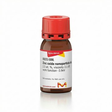 氧化锌纳米颗粒油墨 2.5 wt. %, viscosity 2.1 cP, work function -3.9eV
