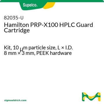 Hamilton PRP-X100 HPLC Guard Cartridge Kit, 10&#160;&#956;m particle size, L × I.D. 8&#160;mm × 3&#160;mm, PEEK hardware