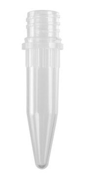 Screw cap tubes without caps, conical bottom size 1.5&#160;mL, clear, pkg of 8x500caps/cs