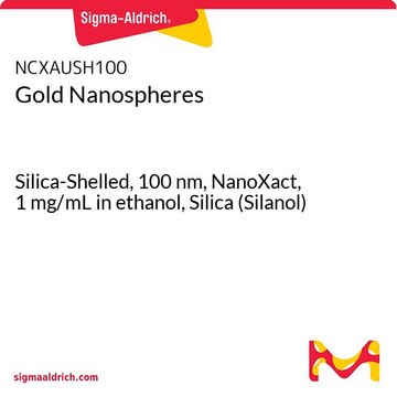 Gold Nanospheres Silica-Shelled, 100&#160;nm, NanoXact, 1&#160;mg/mL in ethanol, Silica (Silanol)