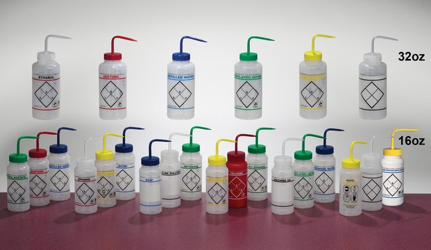 Scienceware&#174; safety labeled wash bottles Deionized water