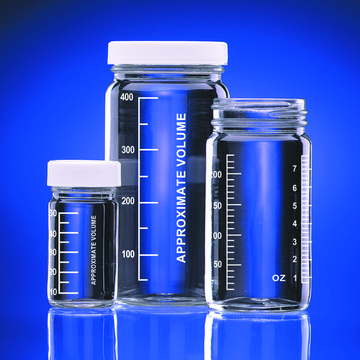 Graduated Valumetric&#8482; bottles polypropylene cap (with PTFE-faced liner), capacity 500&#160;mL (16&#160;oz)