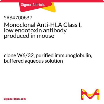 Monoclonal Anti-HLA Class I, low endotoxin antibody produced in mouse clone W6/32, purified immunoglobulin, buffered aqueous solution