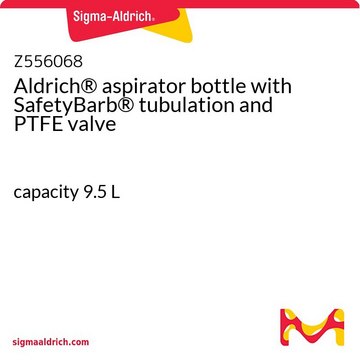 Aldrich&#174; aspirator bottle with SafetyBarb&#174; tubulation and PTFE valve capacity 9.5&#160;L