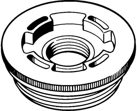Plastic drum plugs and caps NPT threaded plug for metal drums, Rieke 2in., with 3/4in. NPT threaded center hole