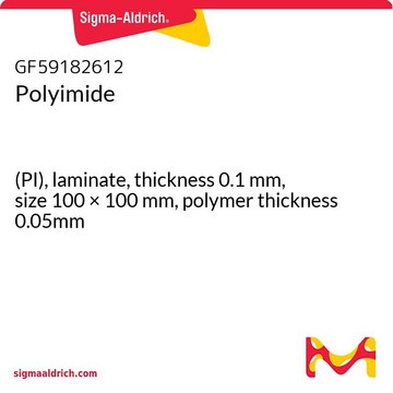 Polyimide (PI), laminate, thickness 0.1&#160;mm, size 100 × 100&#160;mm, polymer thickness 0.05mm