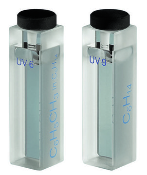 Hellma&#174; liquid calibration standards set UV6, UV9, for testing the spectral resolution acc. to Ph. Eur.