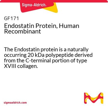 Endostatin Protein, Human Recombinant The Endostatin protein is a naturally occurring 20 kDa polypeptide derived from the C-terminal portion of type XVIII collagen.