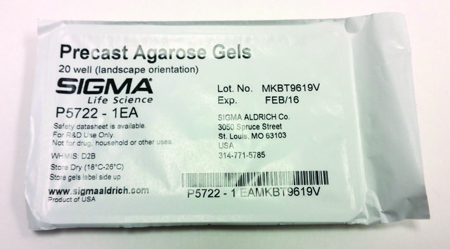 Precast Agarose Gels 20-well (landscape orientation)