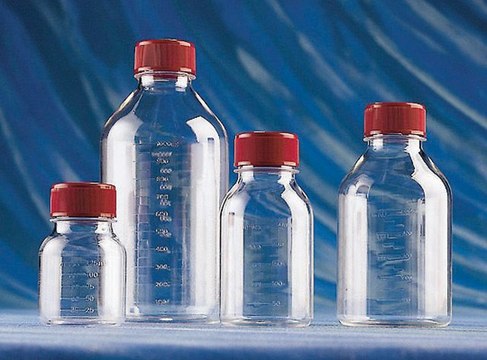 Corning&#174; Costar&#174; 传统圆形塑料储存瓶 round clear polystyrene, sterile, bottle capacity 500&#160;mL, cap (plug seal), case of 12