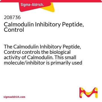 Calmodulin Inhibitory Peptide, Control The Calmodulin Inhibitory Peptide, Control controls the biological activity of Calmodulin. This small molecule/inhibitor is primarily used for Cell Signaling applications.